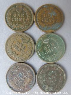 (6) 1890 Indian Head Cents