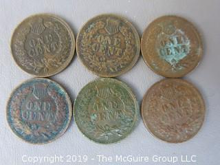 (6) 1903 Indian Head Cents