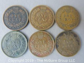 (6) 1906 Indian Head Cents