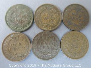 (6) 1907 Indian Head Cents