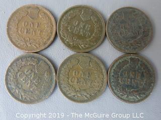 (6) 1907 Indian Head Cents