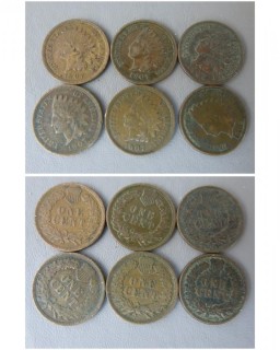 (6) 1907 Indian Head Cents