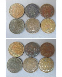 (5) 1906 and (1) 1907 Indian Head Cents