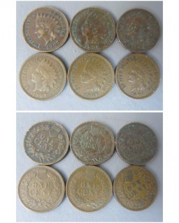 (6) 1907 Indian Head Cents