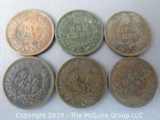 (1) 1896 and (5) 1900 Indian Head Cents