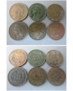 (1) 1896 and (5) 1900 Indian Head Cents