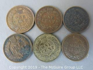 (4) 1901 and (2) 1905 Indian Head Cents