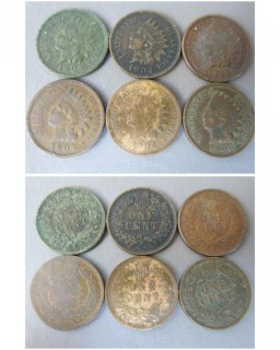 (2) 1906 and (4) 1907 Indian Head Cents