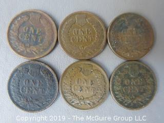 (1) 1895 and (5) 1896 Indian Head Cents