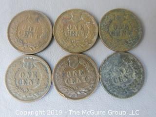 (3) 1900 and (3) 1902 Indian Head Cents