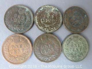 (2) 1897, (3) 1898 and (1) 1899 Indian Head Cents