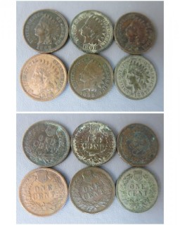 (2) 1897, (3) 1898 and (1) 1899 Indian Head Cents