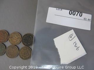 (6) 1906 Indian Head Cents