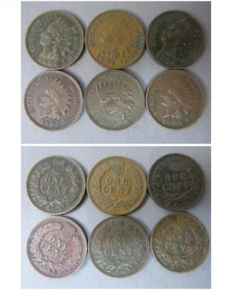 (6) 1904 Indian Head Cents