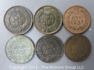 (6) 1907 Indian Head Cents