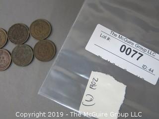 (6) 1902 Indian Head Cents