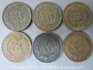 (1) 1904 and (5) 1905 Indian Head Cents