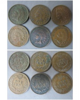 (1) 1904 and (5) 1905 Indian Head Cents