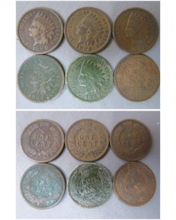 (1) 1882, (1) 1883 and (4) 1888 Indian Head Cents