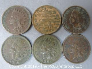 (2) 1902 and (4) 1903 Indian Head Cents