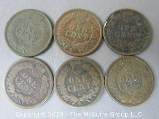 (6) 1887 Indian Head Cents