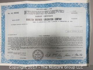 Collection of 45's and stock certificates