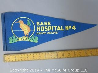 WWII U.S. Navy Field Hospital Pennant