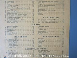 Vintage Menu; "Rector's Cafe"; 1345 Connecticut Ave. NW, Washington DC 