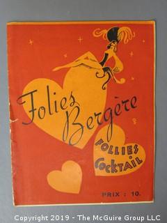 Collection of Ephemera; including Folies Bergere Paris folio