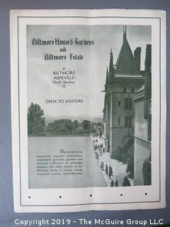 Biltmore Estate;Ephemera, Ashville, NC