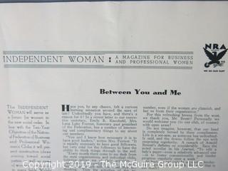 Magazine: 1934 "Independent Woman" (note the NRA Logo)