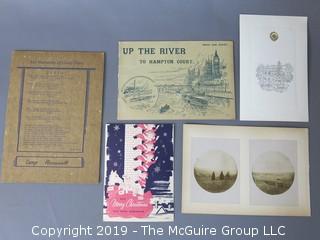 Collection of Ephemera; including Christmas Card from "The Earl Warrens"