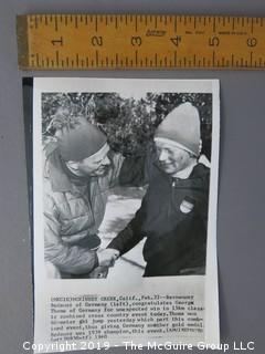 Collection of Official Press Photos From Around the World, most with teletype descriptions on reverse; circa 1940's -1970's 