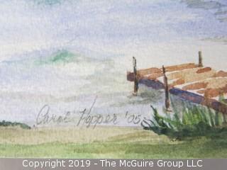 Original Watercolor on artists board; "Chautauqua Lake"; Carol Hopper '05 