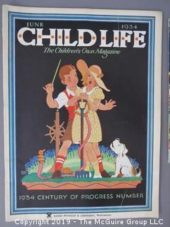 Collection of Ephemera including 1934 "Child Life" magazine cover and 1933 World's Fair Post Cards