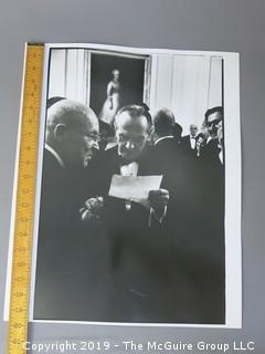 Renowned American photojournalist Arthur Rickerby (1921-1972) B&W photo of Statesman Averill Harriman at the White House