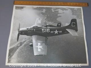 Large Format (18 x 22") B&W photo of U.S. Naval Aircraft 