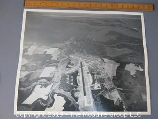 Large Format (18 x 22") B&W photo of U.S. Naval Airfield, Chincoteague, VA 