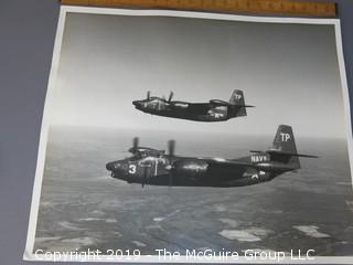 Large Format (18 x 22") B&W photo of U.S. Naval Aircraft 