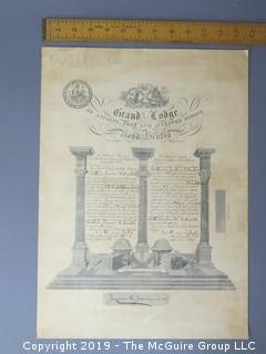 Masonic Certificate of Distinction awarded to Arthur James Christie, 1921