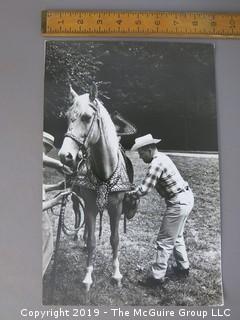 Large Format Photo; B&W; "Ted Sorenson Saddling Horse"; Washington DC; LIFE Magazine; by Arthur Rickerby, Renowned American Photojournalist