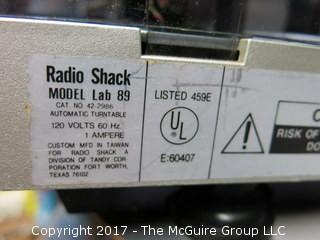 Radio Shack Turntable; model Lab 89; condition unknown