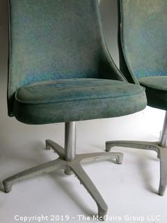 Pair of 1967 Mid-Century Modern "Decorables" vinyl and chrome base chairs; made by Chomecraft, Senatobia, Mississippi