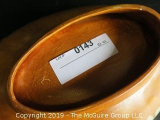 Handmade ceramic art pottery bowl; mark on base