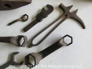 Collection of Early hand Tools including cast iron lawn sprinkler