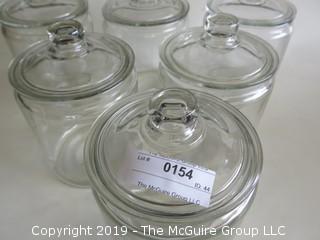 (6) Clear Glass Canisters with lids 