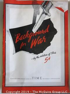 Collection of books including U.S. Military Manuals and Time Magazine:"Background For War"