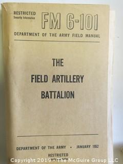 Collection of books including U.S. Military Manuals and Time Magazine:"Background For War"