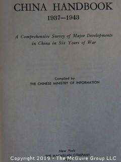 Book: "China Handbook; 1937-1943; Compiled by The Chinese Ministry of Information