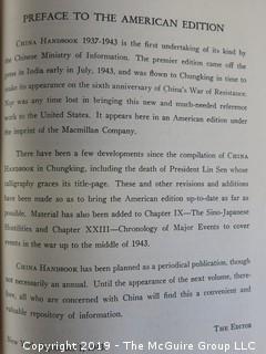 Book: "China Handbook; 1937-1943; Compiled by The Chinese Ministry of Information